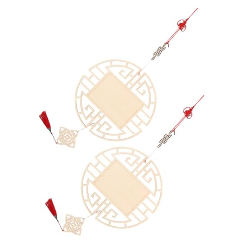 WOONEKY 2 Stück Teiliges Holzanhänger mit Chinesischem Knoten und Quaste DIY Bastelset für Wand und Tischdekoration Handgefertigtes Naturbelassenes Holzornament für Kreative WOONEKY 2 Stück Teiliges Holzanhänger mit Chinesischem Knoten und Quaste DIY Bastelset für Wand und Tischdekoration Handgefertigtes Naturbelassenes Holzornament für Kreative von WOONEKY