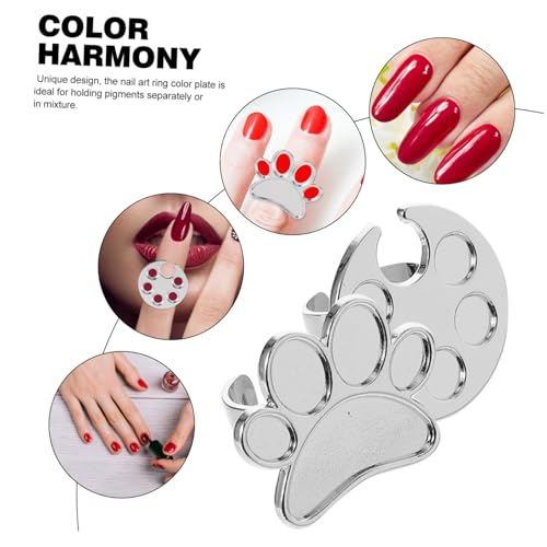 WOONEKY 2 Stück Teiliges Nageldesign Ring Nagellack Mischpalette Nail Art Mischbrett mit Fingerschmuck Kreative Runde und Fußform für Profi Heimgebrauch Vielseitig für von WOONEKY