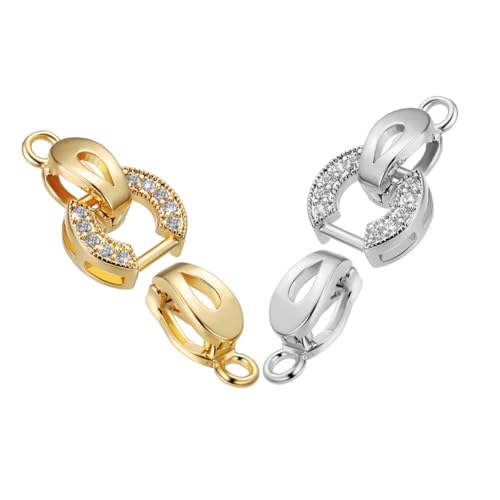 WOONEKY 2 Stück Teiliges Schmuckverschluss mit Strasssteinen Metallklammern zum Basteln Einfach zu Bedienen Kompakt und Tragbar für DIY Armbänder und Halsketten Vielseitiges Zubehör für WOONEKY 2 Stück Teiliges Schmuckverschluss mit Strasssteinen Metallklammern zum Basteln Einfach zu Bedienen Kompakt und Tragbar für DIY Armbänder und Halsketten Vielseitiges Zubehör für von WOONEKY
