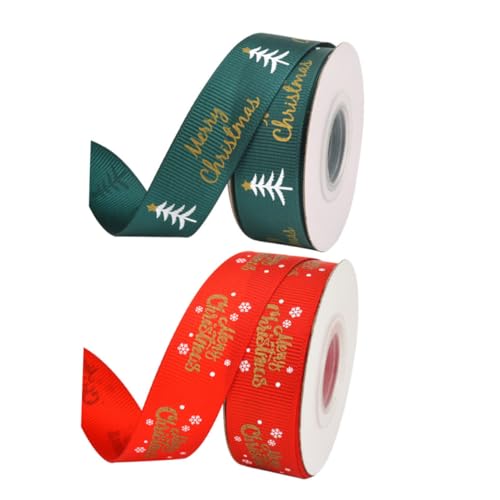 WOONEKY 2 Stück Weihnachtliches Dekorationsband Teilig Bedrucktes Geschenkband mit Schneeflocken und Weihnachtsbaum Motiv Farbenfrohes DIY Geschenkverpackung Band für Weihnachten und WOONEKY 2 Stück Weihnachtliches Dekorationsband Teilig Bedrucktes Geschenkband mit Schneeflocken und Weihnachtsbaum Motiv Farbenfrohes DIY Geschenkverpackung Band für Weihnachten und von WOONEKY