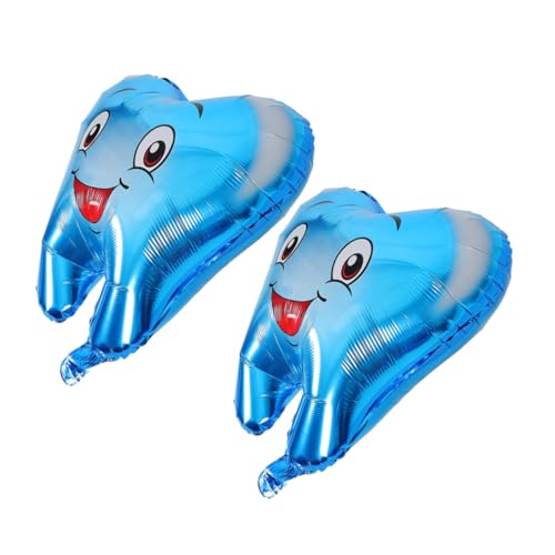 WOONEKY 2 Stück Zahn Folienballons Cartoon Design Schnelle Aufblasbar Vielseitige Dekoration für Zahnarztparty Shower Kindergeburtstag und Abschlussfeier von WOONEKY