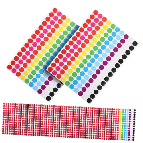 WOONEKY 20 Blatt Klebepunkte Selbstklebend Ablösbar Farbige Aufkleber Kleine Markierungsaufkleber für Büro Schule Zuhause Sortierung und Beschriftung von WOONEKY