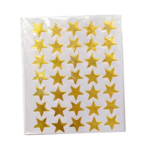 WOONEKY 20 Packungen Fünfzackige Sternaufkleber Bunte Belohnungsaufkleber für Jugendliche Selbstklebende Sticker Gold Silber Rot und Farben für Scrapbooking und Kreative Bastelprojekte von WOONEKY