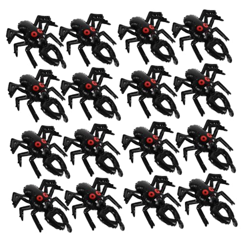 WOONEKY 20 Stück Halloween Aluminiumfolie Handgelenk Ballons mit Aufblasbarem Spinnendesign Leichte Tragbare Partydekoration für Halloween Feiern Interaktive Festival Accessoires von WOONEKY