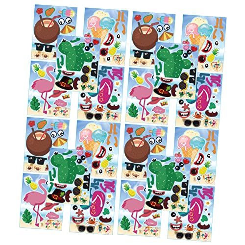 WOONEKY 20 Stück Hawaii Sticker Farbenfrohe Sommer Dekoration für Partys Geschenkanhänger Wand und Fensteraufkleber für Tropische Feiern und Kreative Gestaltung von WOONEKY