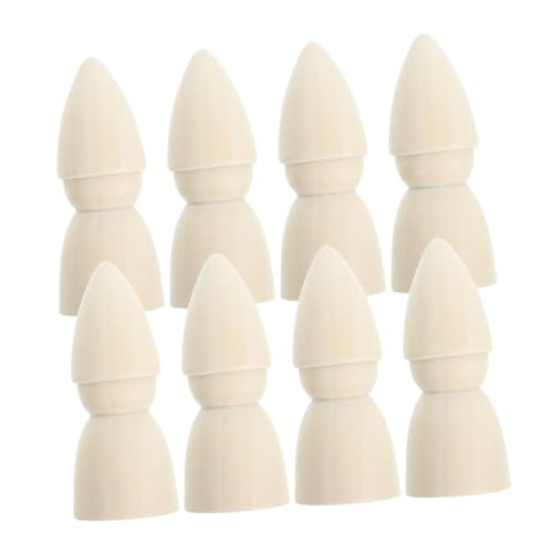WOONEKY 20 Stück Kleine Unbemalte Holzfiguren zum Bemalen Glatte DIY Peg Dolls aus Holz Kindersichere Bastelpuppen für Kreative Kunstprojekte und Dekorative Handwerksarbeiten von WOONEKY