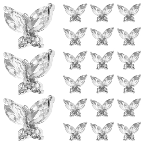 WOONEKY 20 Stück Schmetterlings Nail Charms für Kreative Nagelkunst Glitzernde Maniküre Deko Strass für DIY und Professionelle Anwendungen Langlebig und Vielseitig für Verschiedene WOONEKY 20 Stück Schmetterlings Nail Charms für Kreative Nagelkunst Glitzernde Maniküre Deko Strass für DIY und Professionelle Anwendungen Langlebig und Vielseitig für Verschiedene von WOONEKY