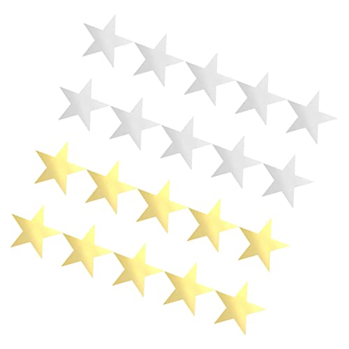 WOONEKY 20 Stück Teiliges Doppelseitiger Papierausschnitte Gold und Silber Kreative Diy Dekoration für Klassenzimmer Partys Wände für Bastelprojekte und Kreative Raumgestaltung von WOONEKY