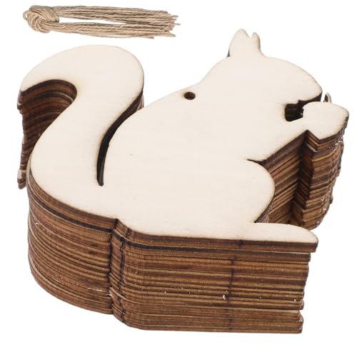 WOONEKY 20 Stück Teiliges Eichhörnchen Holz Dekor aus Naturbelassenem Holz DIY Bastelset für Kreative Handarbeiten Unbemalte Holzscheiben zum Bemalen und Aufhängen für Herbstdeko und WOONEKY 20 Stück Teiliges Eichhörnchen Holz Dekor aus Naturbelassenem Holz DIY Bastelset für Kreative Handarbeiten Unbemalte Holzscheiben zum Bemalen und Aufhängen für Herbstdeko und von WOONEKY