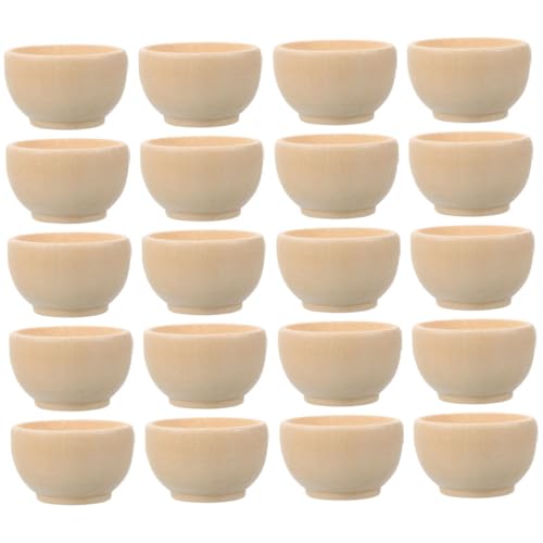 WOONEKY 20 Stück Teiliges Kleine Holzschalen aus Massivem Unbehandeltem Holz Stabile DIY Ornamente zum Bemalen Kinderfreundliche Mini Holzschalen für Kreative Bastelprojekte und Wohnkultur WOONEKY 20 Stück Teiliges Kleine Holzschalen aus Massivem Unbehandeltem Holz Stabile DIY Ornamente zum Bemalen Kinderfreundliche Mini Holzschalen für Kreative Bastelprojekte und Wohnkultur von WOONEKY