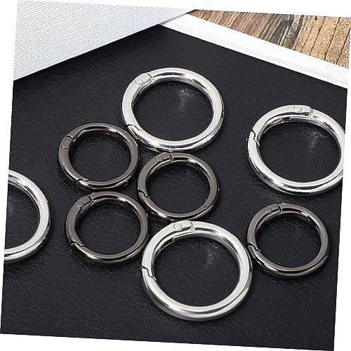 WOONEKY 20 Stück Teiliges Metallringe Schlüsselringe Zinklegierung Stabile Federclips Schlüsselanhänger DIY Bastelzubehör Silber und Schwarz von WOONEKY