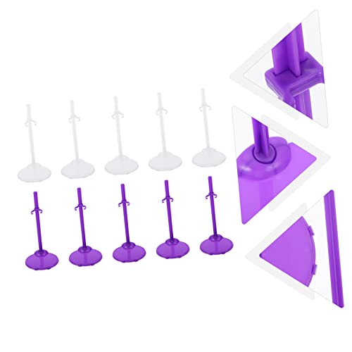 WOONEKY 20 Stück Teiliges Puppenständer mit Transparenten und Violetten Clips Universelle Doll Display Halterungen für Stabile Puppenpräsentation Einfacher Aufbau Robustes Material für von WOONEKY