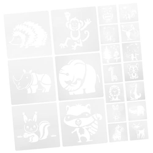 WOONEKY 20 Stück Teiliges Tier Malvorlagen aus Robustem Pet Kunststoff Wiederverwendbare Zeichenschablonen für Basteln Malen und DIY Projekten für Jungen und Mädchen zum Üben und WOONEKY 20 Stück Teiliges Tier Malvorlagen aus Robustem Pet Kunststoff Wiederverwendbare Zeichenschablonen für Basteln Malen und DIY Projekten für Jungen und Mädchen zum Üben und von WOONEKY