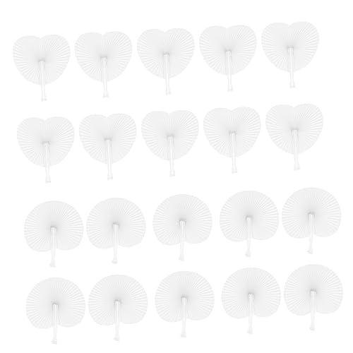 WOONEKY 20 Stück Weiß Faltbare Papierfächer Herz und Rundform für Hochzeiten Geburtstagsfeiern und Diy Dekorationen WOONEKY 20 Stück Weiß Faltbare Papierfächer Herz und Rundform für Hochzeiten Geburtstagsfeiern und Diy Dekorationen von WOONEKY