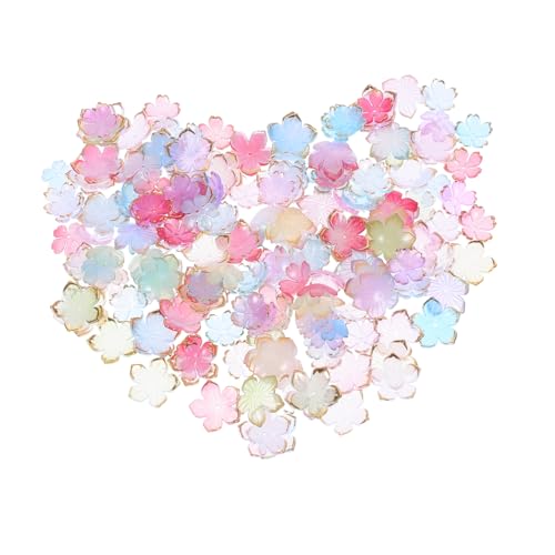 WOONEKY 200 Stück Acryl Blütenperlen mit Farbverlauf Leichte Schmuckperlen als Spacer Caps für DIY Armband Halskette Ohrringe und Haarspangen Einfache Handhabung für Handmade Flower von WOONEKY