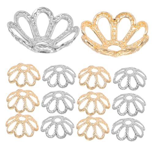 WOONEKY 200 Stück Blüten Perlenkappen Metall Spacer Bead Caps für Schmuckherstellung Rostfreie Schmuckzubehör für DIY Armbänder Halsketten Langlebig Korrosionsbeständig von WOONEKY
