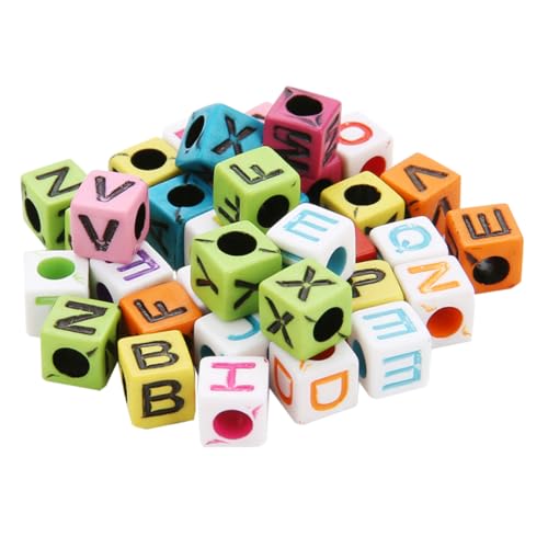 WOONEKY 200 Stück Bunte Acryl Würfel Buchstabenperlen zum Auffädeln Schmuckherstellung DIY Bastelperlen für Armbänder Halsketten und Kreative Schmuckaccessoires WOONEKY 200 Stück Bunte Acryl Würfel Buchstabenperlen zum Auffädeln Schmuckherstellung DIY Bastelperlen für Armbänder Halsketten und Kreative Schmuckaccessoires von WOONEKY