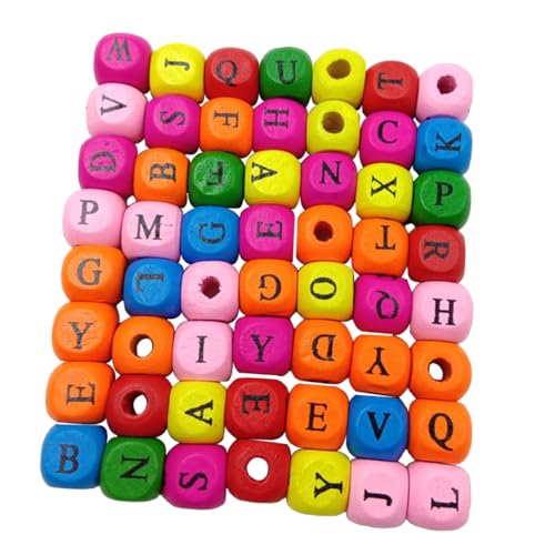 WOONEKY 200 Stück Bunte Holz Würfelperlen mit Buchstaben Quadratische DIY Bastelperlen für Schmuckherstellung Armbänder Halsketten und Kreative Handarbeiten WOONEKY 200 Stück Bunte Holz Würfelperlen mit Buchstaben Quadratische DIY Bastelperlen für Schmuckherstellung Armbänder Halsketten und Kreative Handarbeiten von WOONEKY
