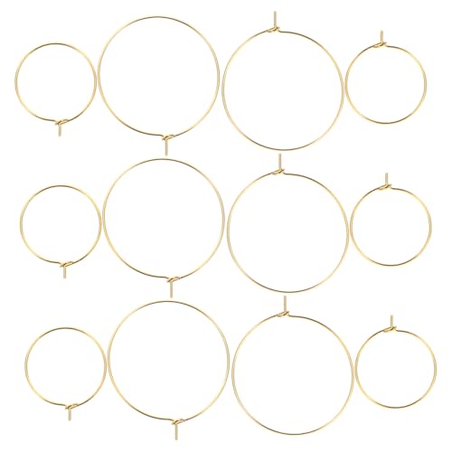 WOONEKY 200 Stück Teiliges Ohrring Rohlinge Runde Creolen DIY Schmuckherstellung Hoop Earring Findings Perlen Zubehör für Basteln und Selbermachen von WOONEKY