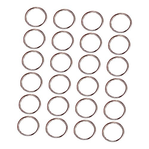 WOONEKY 24 Stück Schlüsselringe Metall Silberne Runde Schlüsselanhänger für Diy Handwerk Schlüsselanhänger und Gepäckanhänger Langlebig und Praktisch von WOONEKY