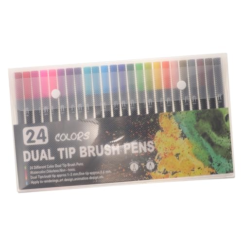 WOONEKY 24 Stück Teiliges Doppelseitige Paint Marker Stifte mit Feiner und Dicker Spitze Ergonomisch für Präzises Zeichnen und Malen Glas Keramik Holz Stoff und Leinwand für Bastler von WOONEKY