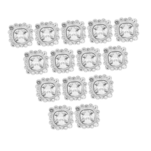 WOONEKY 24 Stück Teiliges Silberner Abnehmbarer Kristall Rhinestone Buttons zum Aufnähen Präzise Geschliffen für DIY Kleidung Taschen Schuhe Vielseitige Schmuck und Dekorationsverwendung von WOONEKY