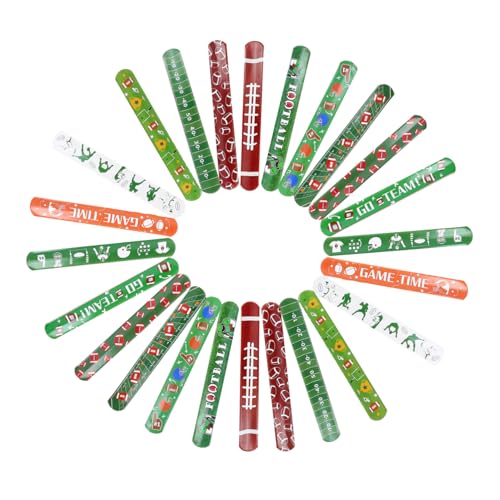 WOONEKY 24 Stück Teiliges Sport Schnapparmband Kinderfreundliche PVC Armbänder mit American Football Design Leicht zu Tragen Farbintensiv und Sicher für Sportpartys Spiele und WOONEKY 24 Stück Teiliges Sport Schnapparmband Kinderfreundliche PVC Armbänder mit American Football Design Leicht zu Tragen Farbintensiv und Sicher für Sportpartys Spiele und von WOONEKY