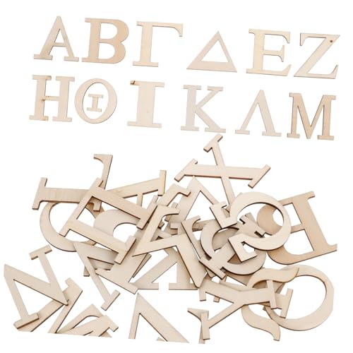 WOONEKY 24Stücke Holzbuchstaben für Griechisches Alphabet Lernhilfe für Kreative Bastelprojekte und Wanddekoration Große aus Unbehandeltem Holz WOONEKY 24Stücke Holzbuchstaben für Griechisches Alphabet Lernhilfe für Kreative Bastelprojekte und Wanddekoration Große aus Unbehandeltem Holz von WOONEKY