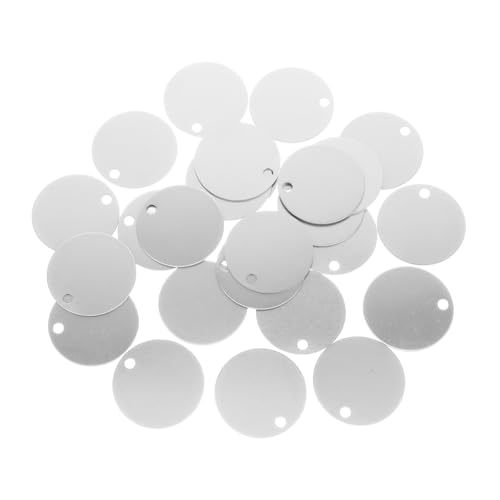 WOONEKY 25 Stück Aluminium Rund Anhänger mit Gravur Blanko Hundemarke und Katzenanhänger Vielseitig für Haustier Id Schlüsselanhänger DIY Schmuck und Dekorationen Silberfarben WOONEKY 25 Stück Aluminium Rund Anhänger mit Gravur Blanko Hundemarke und Katzenanhänger Vielseitig für Haustier Id Schlüsselanhänger DIY Schmuck und Dekorationen Silberfarben von WOONEKY