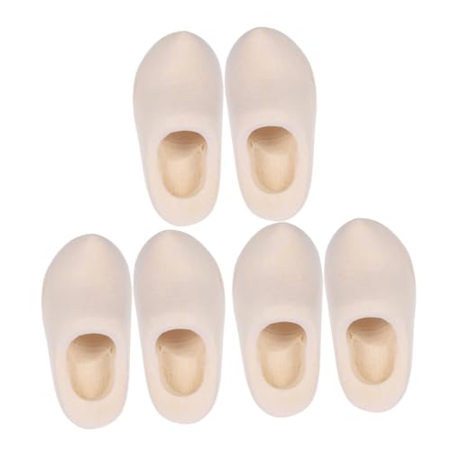 WOONEKY 3 Paare Mini Holzschuhe Unlackierte Schuhmodelle für Puppenhaus Dekoration für Basteln Detailreiche Miniaturen und Zubehör WOONEKY 3 Paare Mini Holzschuhe Unlackierte Schuhmodelle für Puppenhaus Dekoration für Basteln Detailreiche Miniaturen und Zubehör von WOONEKY