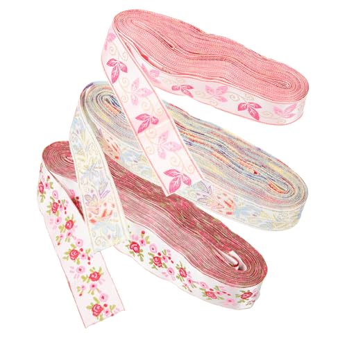 WOONEKY 3 Rollen Blumensatinbänder mit Vintage Blumenmuster Vielseitiges Geschenkband für Hochzeit Party Geschenkverpackung und DIY Nähprojekte Dekoratives Bastelband WOONEKY 3 Rollen Blumensatinbänder mit Vintage Blumenmuster Vielseitiges Geschenkband für Hochzeit Party Geschenkverpackung und DIY Nähprojekte Dekoratives Bastelband von WOONEKY