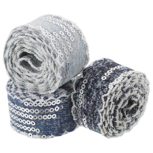 WOONEKY 3 Rollen Paillettenband Denim Breit Stoffband in Hellblau Mittelblau Dunkelblau Einfach Zuschneidbar für DIY Schleifen Kopfbänder Kleidungsdekorationen WOONEKY 3 Rollen Paillettenband Denim Breit Stoffband in Hellblau Mittelblau Dunkelblau Einfach Zuschneidbar für DIY Schleifen Kopfbänder Kleidungsdekorationen von WOONEKY