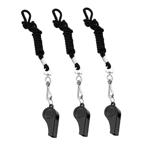 WOONEKY 3 STÜCKE Teiliges Schiedsrichterpfeifen aus Robustem Kunststoff mit Lanyard Lauter Klarer Notfall und Sportpfeife für Trainer und Rettungseinsätze von WOONEKY