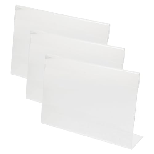 WOONEKY 3 Stück Acryl Preisetikettenhalter Stabiler Transparenter Preisschildhalter für Supermarkt Obst Gemüse Multifunktionaler Tischaufsteller Einfach zu Montieren und Platzsparend WOONEKY 3 Stück Acryl Preisetikettenhalter Stabiler Transparenter Preisschildhalter für Supermarkt Obst Gemüse Multifunktionaler Tischaufsteller Einfach zu Montieren und Platzsparend von WOONEKY