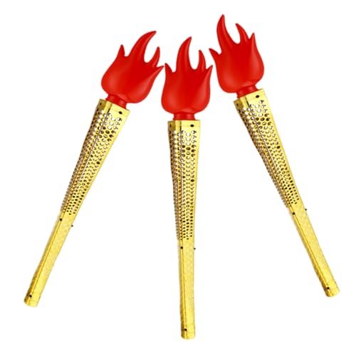 WOONEKY 3 Stück Fake Fackel Realistische Plastik Torch für Schulveranstaltungen Cosplay Partys und Sportwettkämpfe Batterien nicht Enthalten von WOONEKY