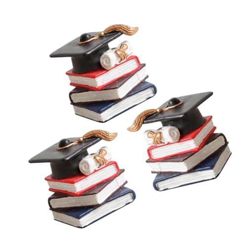 WOONEKY 3 Stück Phd Hut Buch Cupcake Topper, Kuchendekorationen Für Die Abschlussfeier, Glückwunsch Pick, Kuchen Picks, Cupcake Topper, Abschlussfeier, Dekorative Cupcake Schmückung, von WOONEKY