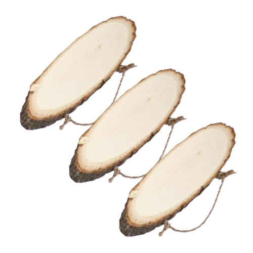 WOONEKY 3 Stück Runde Holzscheiben für DIY Malerei Leere Holzchips für Kreative Bastelprojekte für Handgemachte Dekorationen von WOONEKY