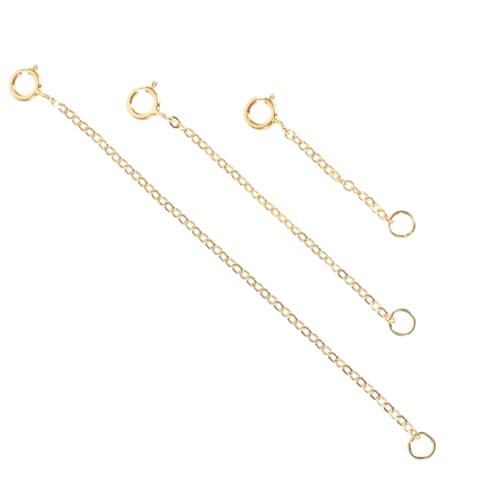 WOONEKY 3 Stück Sterling Silber Kettenverlängerung Goldbeschichtet Einstellbare Schmuckverlängerung DIY Halskette Armband Zubehör für Damen WOONEKY 3 Stück Sterling Silber Kettenverlängerung Goldbeschichtet Einstellbare Schmuckverlängerung DIY Halskette Armband Zubehör für Damen von WOONEKY