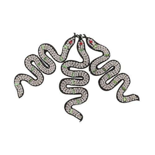 WOONEKY 3 Stück Teiliges Handgefertigte Beaded Snake Sew Patches mit Funkelnden Strasssteinen Langlebige Applikationen zum Aufnähen für DIY Kleidung Schuhe Hüte Taschen und Jacken WOONEKY 3 Stück Teiliges Handgefertigte Beaded Snake Sew Patches mit Funkelnden Strasssteinen Langlebige Applikationen zum Aufnähen für DIY Kleidung Schuhe Hüte Taschen und Jacken von WOONEKY