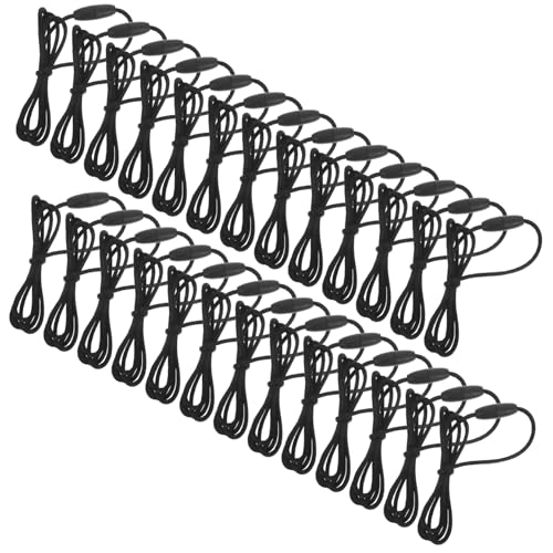 WOONEKY 30 Sätze Teiliges Schwarze Nylon Halskettenbänder mit Abnehmbarem Sicherheitsverschluss Strapazierfähige Schmuckseile für DIY Halsketten und Anhänger Robuste Ersatzkordel für von WOONEKY