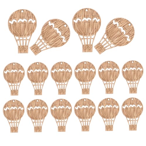WOONEKY 30 Stück Teiliges Heißluftballon Holzausschnitte Leichtes Holz für DIY Bastelarbeiten Glatte Oberfläche Sichere Holzteile zum Bemalen und Dekorieren für Kinderpartys und WOONEKY 30 Stück Teiliges Heißluftballon Holzausschnitte Leichtes Holz für DIY Bastelarbeiten Glatte Oberfläche Sichere Holzteile zum Bemalen und Dekorieren für Kinderpartys und von WOONEKY