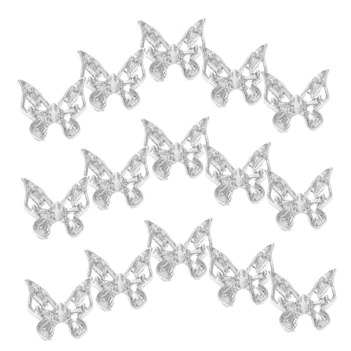WOONEKY 30 Stück Teiliges Silberne Schmetterling Nagelornamente aus Metall Langlebige Nail Art Strasssteine Einfach Anzubringende DIY Nageldekorationen für Kreative Maniküre Designs WOONEKY 30 Stück Teiliges Silberne Schmetterling Nagelornamente aus Metall Langlebige Nail Art Strasssteine Einfach Anzubringende DIY Nageldekorationen für Kreative Maniküre Designs von WOONEKY