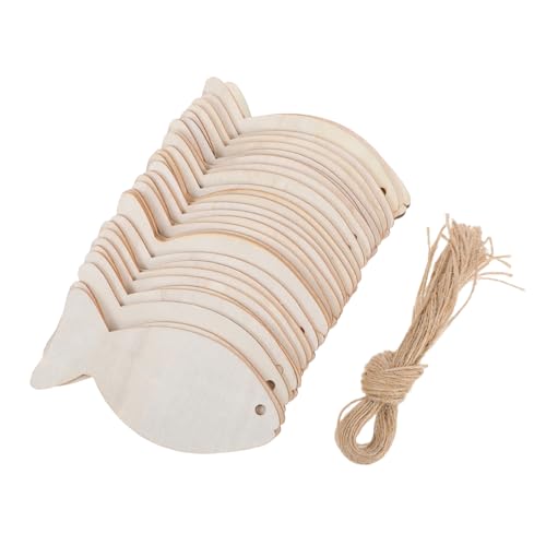 WOONEKY 32 Stück Teiliges Fischförmige Holzscheiben zum Basteln DIY Handwerk Holzanhänger zum Bemalen Geschenkanhänger Dekoration für Hochzeit Taufe und Party WOONEKY 32 Stück Teiliges Fischförmige Holzscheiben zum Basteln DIY Handwerk Holzanhänger zum Bemalen Geschenkanhänger Dekoration für Hochzeit Taufe und Party von WOONEKY