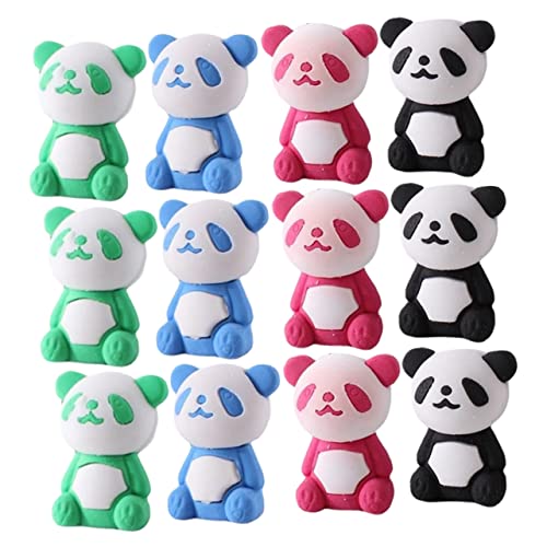WOONEKY 36 Stück Teiliges Kleine Radiergummis Niedliche Panda Form Bunte Schreibwaren Sicher Ungiftig für Schule und Party von WOONEKY