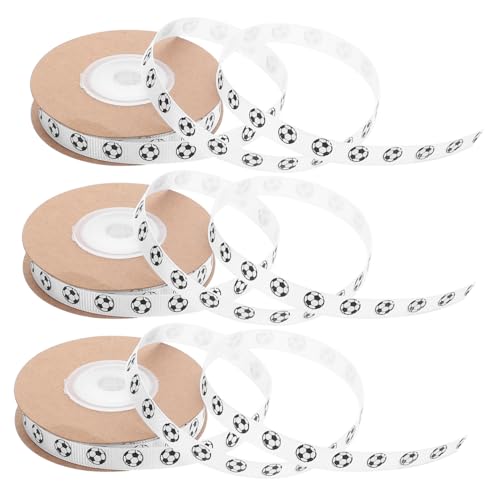 WOONEKY 3Roll Fußball Geschenkband Yards Breit Sportliches Fußballmuster Robust Für DIY Verpackung Geburtstagspartys Jungen Geschenkdekoration WOONEKY 3Roll Fußball Geschenkband Yards Breit Sportliches Fußballmuster Robust Für DIY Verpackung Geburtstagspartys Jungen Geschenkdekoration von WOONEKY