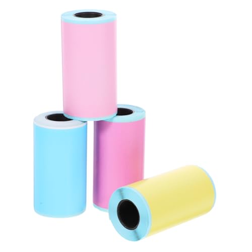 WOONEKY 4 Rollen Selbstklebende Etiketten für Mini Drucker Bunte Aufkleber in Blau Gelb Haftfest Vielseitig Beschriftbar zum Organisieren Sortieren und Markieren von Dokumenten und WOONEKY 4 Rollen Selbstklebende Etiketten für Mini Drucker Bunte Aufkleber in Blau Gelb Haftfest Vielseitig Beschriftbar zum Organisieren Sortieren und Markieren von Dokumenten und von WOONEKY
