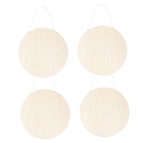 WOONEKY 4 Satz Teiliges Runde Holzscheiben mit Aufhängeloch Ungeölte DIY Holzschilder zum Bemalen und Basteln Naturbelassene Holztafeln für Kreative Wanddekoration und Geschenkideen WOONEKY 4 Satz Teiliges Runde Holzscheiben mit Aufhängeloch Ungeölte DIY Holzschilder zum Bemalen und Basteln Naturbelassene Holztafeln für Kreative Wanddekoration und Geschenkideen von WOONEKY