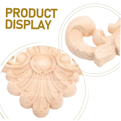 WOONEKY 4 Stück Holzapplikationen Handgeschnitzte Möbelornamente für Vintage Dekoration für Schränke und Sofas Langlebig und WOONEKY 4 Stück Holzapplikationen Handgeschnitzte Möbelornamente für Vintage Dekoration für Schränke und Sofas Langlebig und von WOONEKY