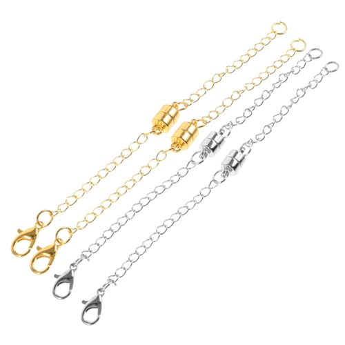 WOONEKY 4 Stück Magnetischer Kettenverlängerer Teiliges für Halsketten Armbänder Langlebiger Schmuckverschluss DIY Schmuckherstellung Sichere Glänzende Metallglieder Passend für WOONEKY 4 Stück Magnetischer Kettenverlängerer Teiliges für Halsketten Armbänder Langlebiger Schmuckverschluss DIY Schmuckherstellung Sichere Glänzende Metallglieder Passend für von WOONEKY