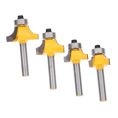 WOONEKY 4 Stück Rundfräser Teiliges Holzfräse Werkzeug für Präzises Trimmen und Hochwertigem Legierungsmaterial für Diy Projekte und Professionelle Anwendungen Kompatibel mit Oberfräsen von WOONEKY